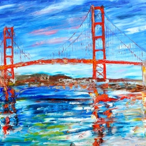 Custom Karen Tarlton Original Oil Painting San Francisco cityscape Commission palette knife impasto fine art image 6