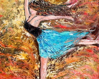 Ballerina print on watercolor paper, Dancer print, made from image of past painting by Karen Tarlton - Dance Ballerina impressionism