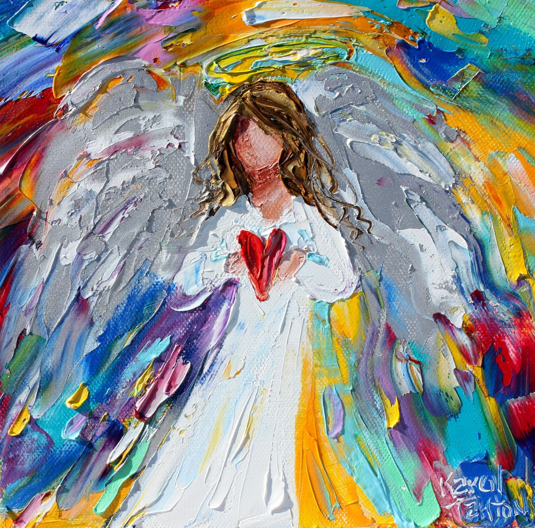 Angel Of Love Painting Angels Art Valentine Canvas Painting Original