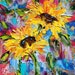 Sunflower Joy print made from image of past painting - printed on watercolor paper -  by Karen Tarlton fine art impressionism 