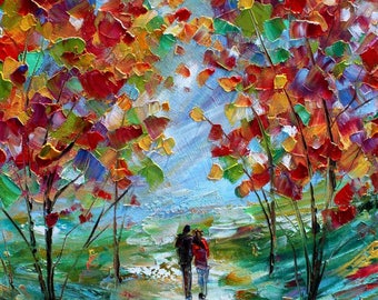 Colorful Romance Print on watercolor paper made from image of past painting by Karen Tarlton fine art impressionism