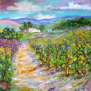 Vineyard Spring print made on watercolor paper from image of past painting by Karen Tarlton fine art impressionism