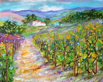 Vineyard Spring print made on watercolor paper from image of past painting by Karen Tarlton fine art impressionism