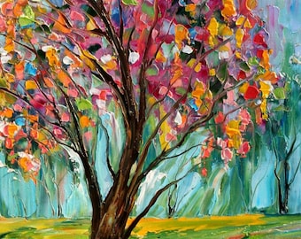 Spring Tree Print, on watercolor paper made from image of past painting, by Karen Tarlton - Spring Tree of Life