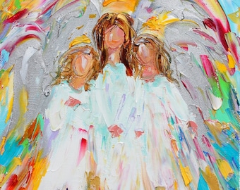 Angels Three canvas Print: Modern Impressionism Fine Art
