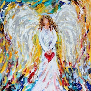 Angel of my Heart canvas Print, made from image of past painting by Karen Tarlton fine art