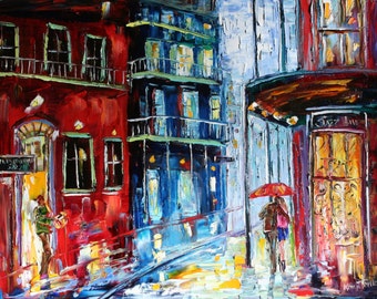 New Orleans print,  French Quarter Print on canvas, NOLA print, Wall art made from image of past oil painting by Karen Tarlton fine art