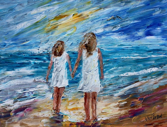 バリ絵画:beach girls バリ絵画:beach girls Young Girl on the Beach - Saint Louis Art