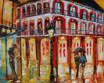 NOLA Print on watercolor paper made from image of past painting by Karen Tarlton - New Orleans French Quarter modern impressionism fine art