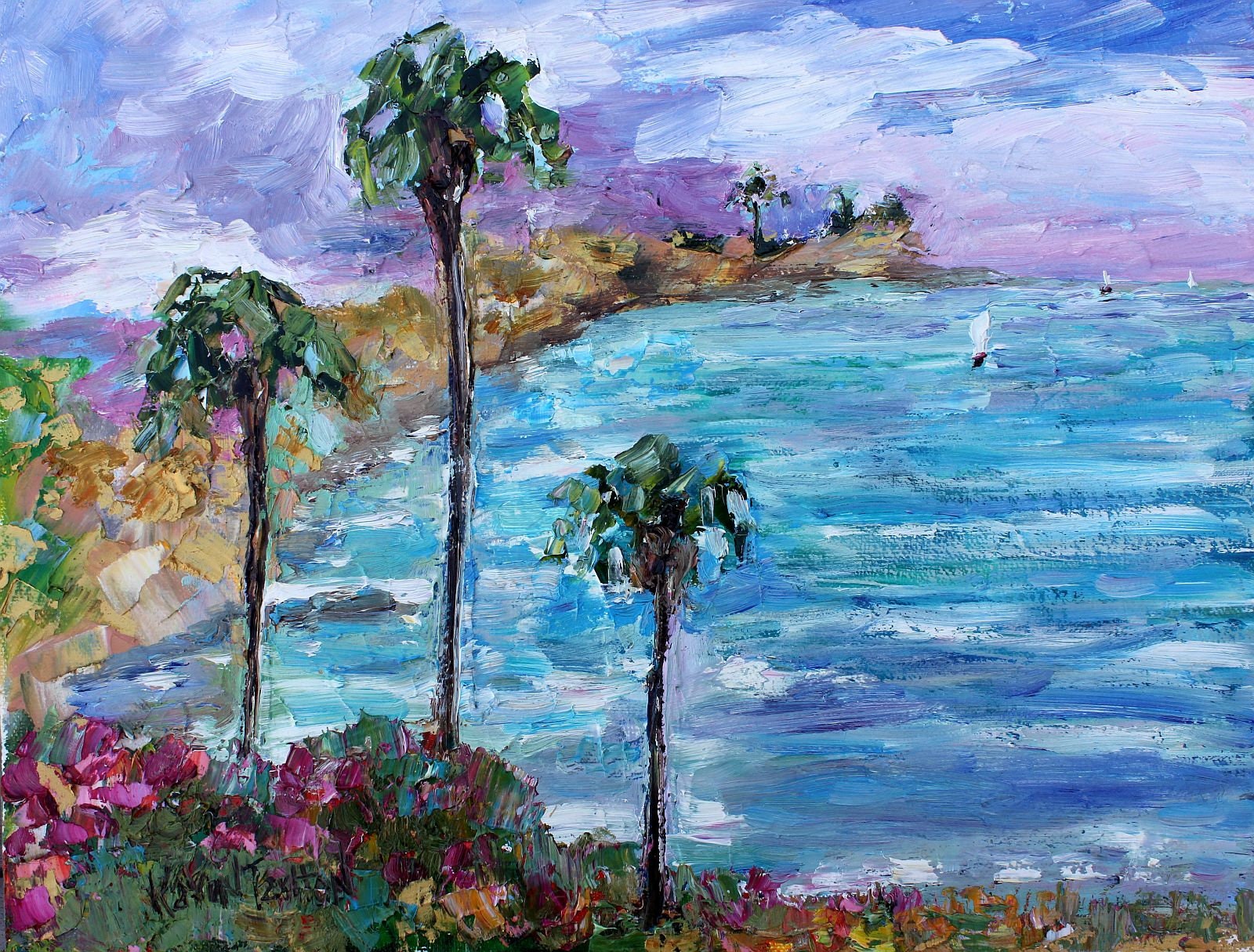 San Diego painting, California art, Beach painting, original oil