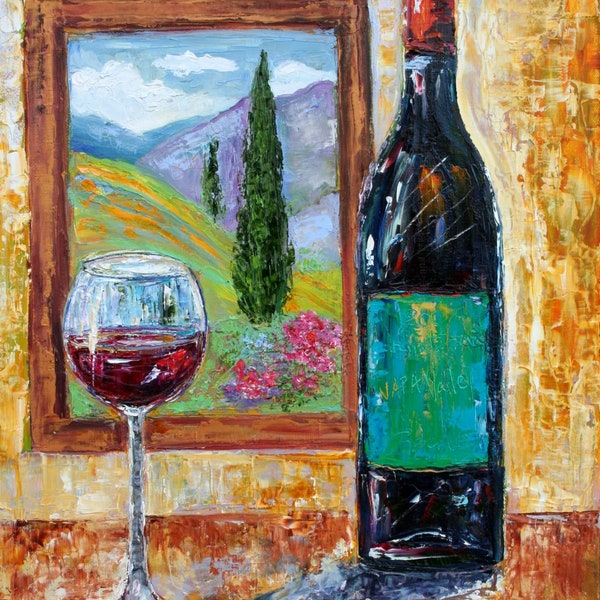 Watercolor Painting Wine Etsy