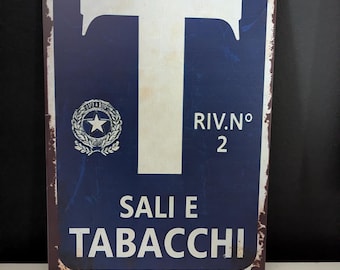 Letrero metálico decorativo "Salle e Tabachi" de 30 x 20 cm de diámetro, resistente a la intemperie.
