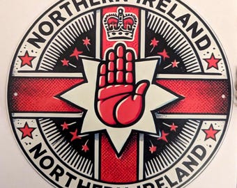 Letrero metálico redondo resistente a la intemperie de 20 cm de diámetro de Irlanda del Norte y Ulster