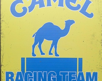 Letrero metálico vintage para garaje, tamaño A4, del equipo de carreras Camel Racing, para decoración de cobertizos, 20 x 30 cm (8 x 12 pulgadas)