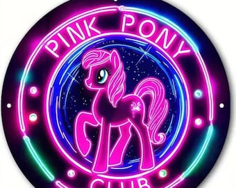 Letrero metálico Chappelle Roan Pink Pony Club de 20 cm de diámetro, resistente a la intemperie (no neón).