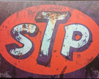 Letrero de metal estilo vintage STP para garaje, cueva de hombre, cobertizo, 20 x 30 cm