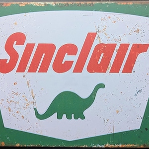Sinclair Garagenschild Mann Höhle Schuppen Dekor Vintage Stil Metallschild 20 x 30 cm