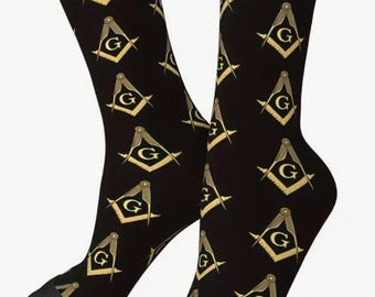 Calcetines masónicos negros y dorados de mezcla de poliéster, talla 6-9 del Reino Unido