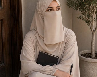 Half Niqab Super Breathable Veil - Medium