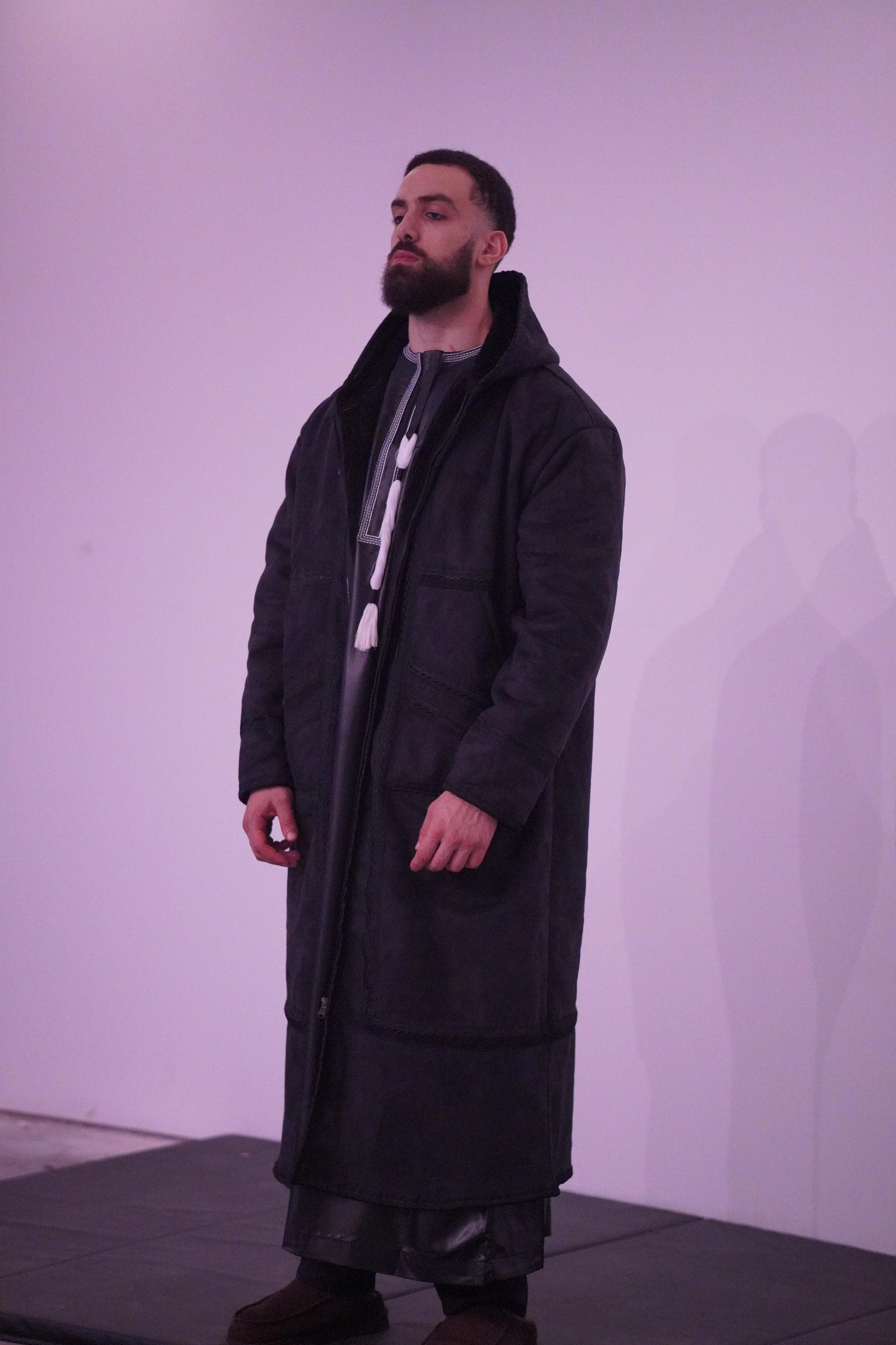 Luxury Moroccan Farwa Coat – Wool & Cotton | Full Zip | Unisex - Etsy
