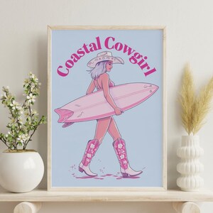 Coastal Cowgirl Print | Beach House Decor | Digital Wall Art | Printable Art | Coastal Cowgirl | Coastal Cowgirl Decor | Cowgirl Hat Print
