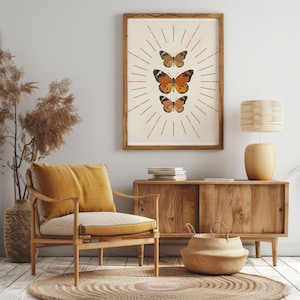Monarch Butterfly Art | Digital Art Download | Nature Lover&#39;s Art | Botanical Print | Butterfly Decor | Home Decor | Wall Art