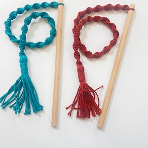 Wand Cat Toy, macrame cat toy, boho cat toys, unique cat toys, cat lady gifts, gifts for cat lovers