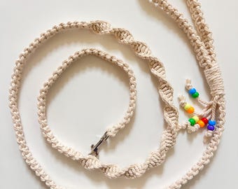 Handmade Macrame Dog Leash: Boho Cotton Pet Leash