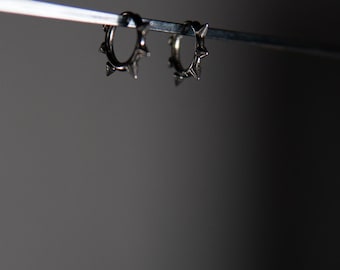 Spiked Hoop Earrings, Men's Jewellery