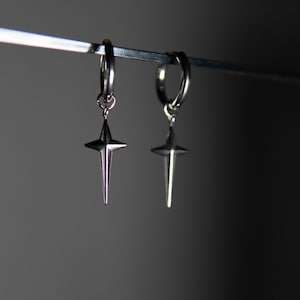 Pendientes de aro con estrella, joyería para hombre