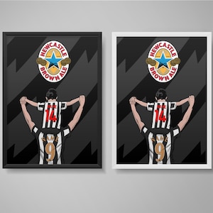 Framed Personalised Newcastle United Poster – Personalised Dad and Son Print | Newcastle United Wall Art | Custom Gift for Him | NUFC