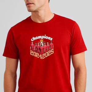 Liverpool Champions 2024/25 T-Shirt: Premier League Winners Cotton Tee