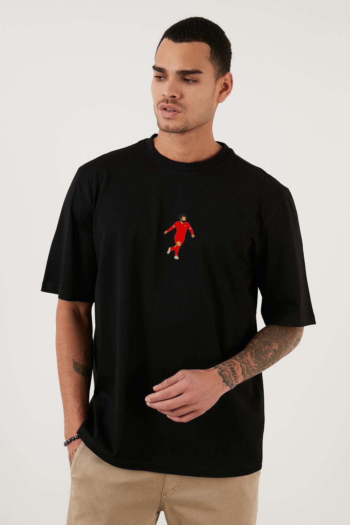 Embroidered Salah Icon T-Shirt: Liverpool Football Fan Gift