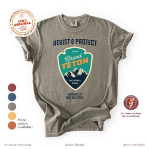 Grand Teton National Park Shirt, Widerstehen & Schützen Sie Comfort Colors® T-Shirt, US National Park T-Shirt für Familienausflug, Anti Trump Natur Geschenk