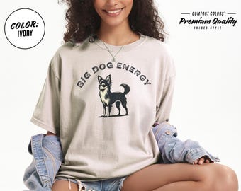 Camiseta Chihuahua Energy Comfort Colors®, camiseta para chihuahua, camiseta divertida para perros, camiseta vintage para amantes de los perros, regalo para mamás de perros, perro pequeño con gran actitud
