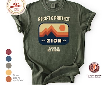 Zion National Park Comfort Colors Tee: Motstå och skydda, naturälskare, gåva