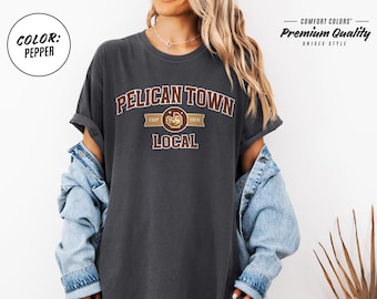 Pelican Town Local Comfort Colors®, Stardew Valley Inspired Tee, Cozy Gaming Shirt, Pixel Chicken Shirt, Cottagecore Farm Shirt, Gamer Gift