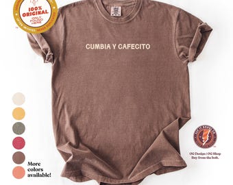 CUMBIA Y CAFECITO Shirt, Lateinisches Grafik-T-Shirt, spanischer Kaffee-mexikanisches Erbe lateinische Kultur Geschenk
