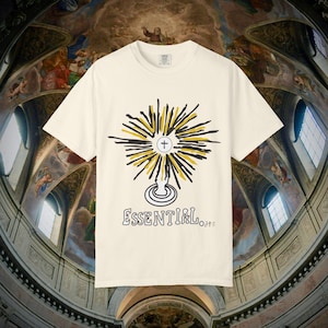 Essential Eucharist Comfort Colors Tee, Monstrance Graphic by Jacob Hendrickson | Catholic Source & Summit | Christian Faith-Based Apparel,