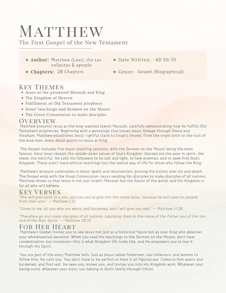 Bible Book Summaries Guide, All 66 Books (PDF Download) - Etsy
