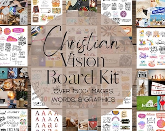 Christian Vision Board Kit: 1500+ Faith Elements for Goal Setting
