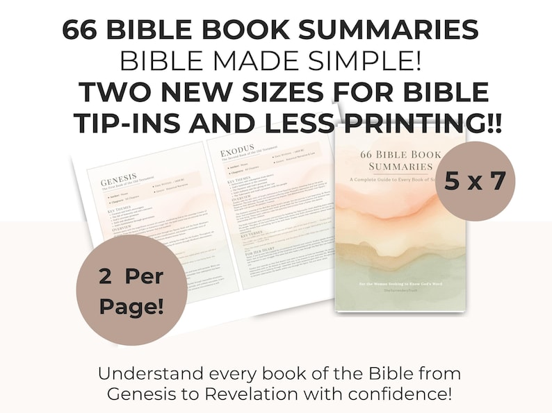 Bible Book Summaries Guide, All 66 Books (PDF Download) - Etsy