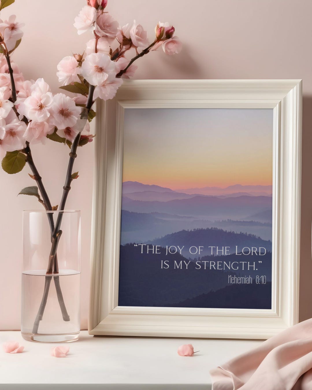 Nehemiah 8:10 Mountain Print – Christian Scripture Art (instant ...
