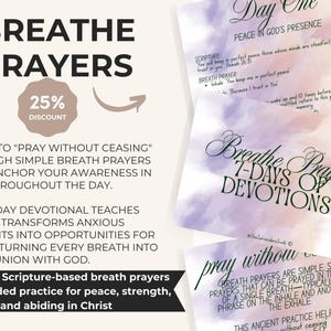 DIGITIAL DOWNLOAD- 5x7 Christian Breath Prayer Cards - 7-Day Devotional Printable