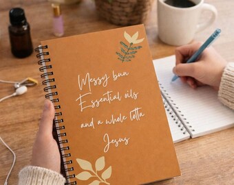 Messy Bun Essential Oils and a Whole Lotta Jesus - Spiral Notebook