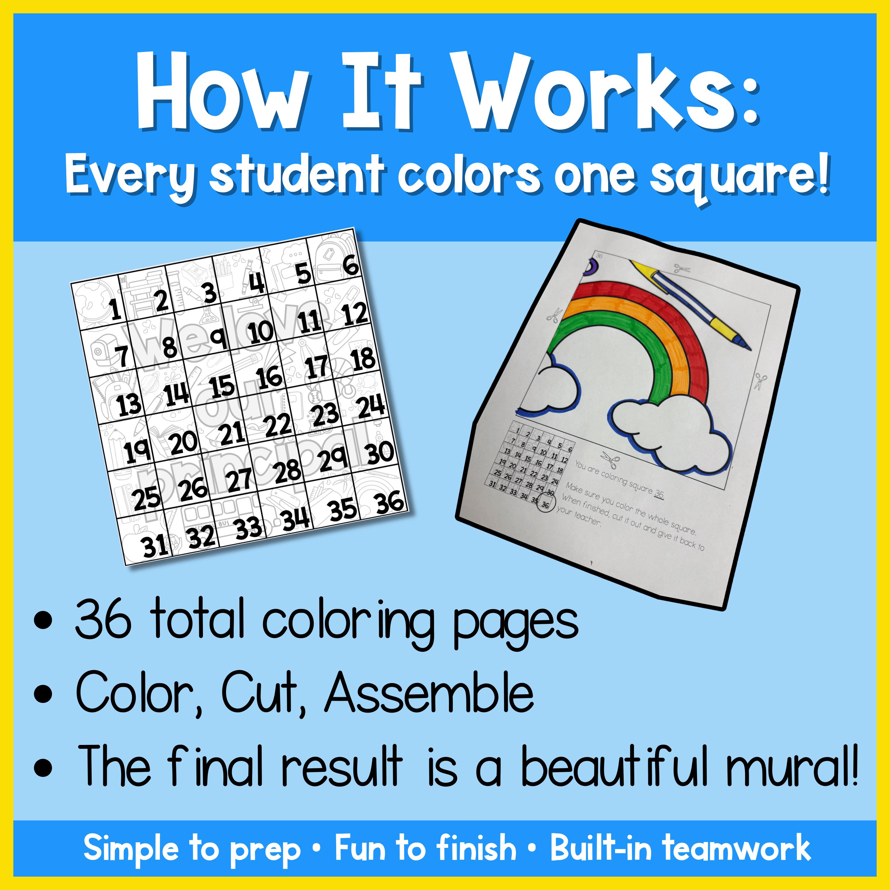 We Love Our Principal Collaborative Coloring Poster • Principal ...