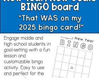 New Year, New Goals Bingo: A Fun and Interactive Goal-Setting Lesson and Worksheet