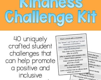 Kindness Challenge Kit | 40 Editable Acts for Students | SEL Activity for World Kindness Day & Random Acts of Kindness Week