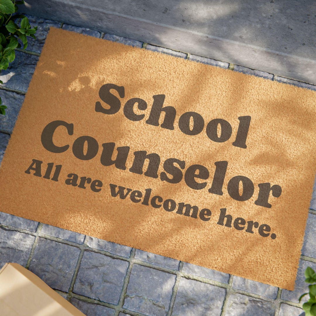 Welcome Mat for School Counselor Office, Inclusive Coir Doormat ...