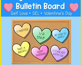 Candy Conversation Hearts Bulletin Board, Coloring Pages, or Valentine's Day Decor
